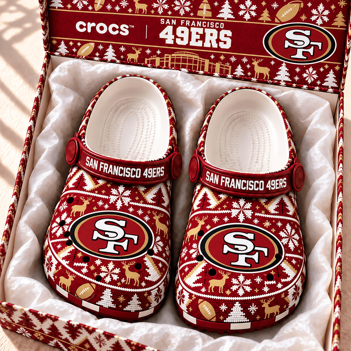 NFL x SF Christmas Crocs