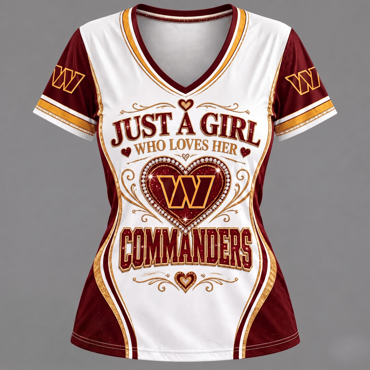 NFL x WAS Just A Girl V-Neck Shirt