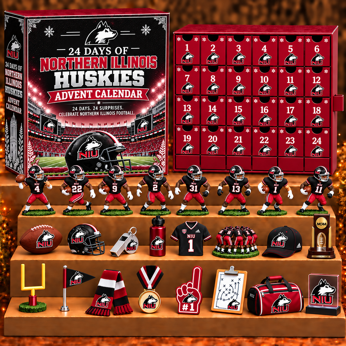 NIH x NCAA Personalized 24 Days Of American Football Advent Calendar Blink Box