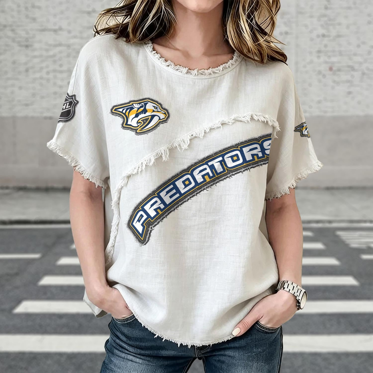 NSH x NHL Women’???s Vintage O-Neck 2905 DatND DVT