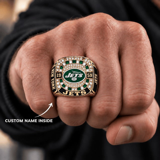 NYJ x NFL Men Ring Custom Name For Fan
