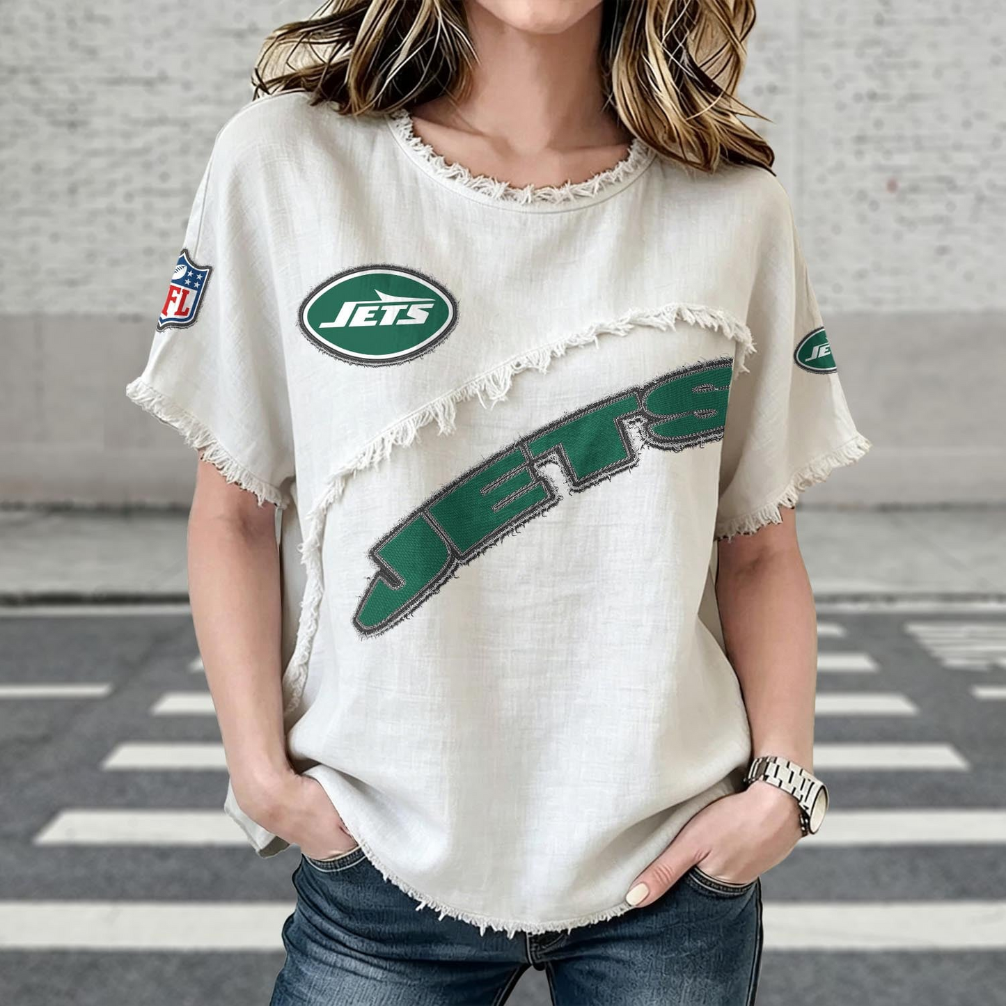 NYJ x NFL Women’???s Vintage O-Neck 2905 DatND DVT