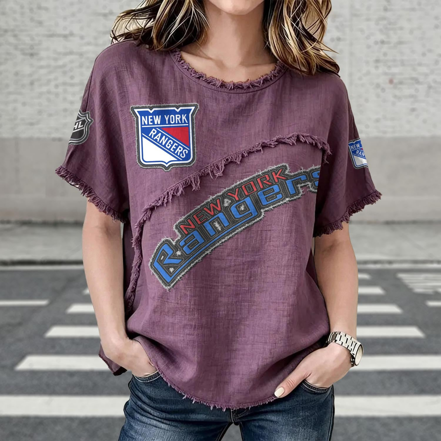 NYR x NHL Women’???s Vintage O-Neck 2905 DatND DVT