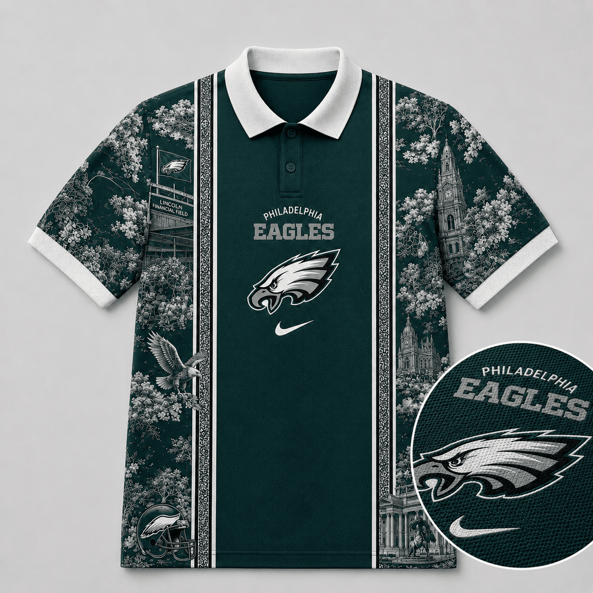 PE Premium NFL Heritage Cityscape Polo Shirt for Loyal Fans