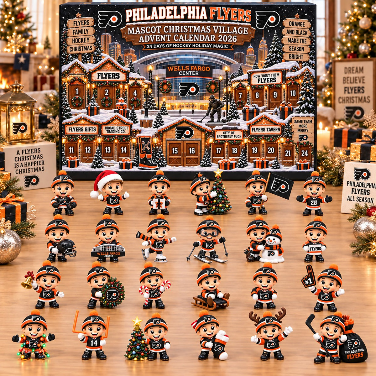PF x NHL Mascot Christmas Village Advent Calendar Blink Box