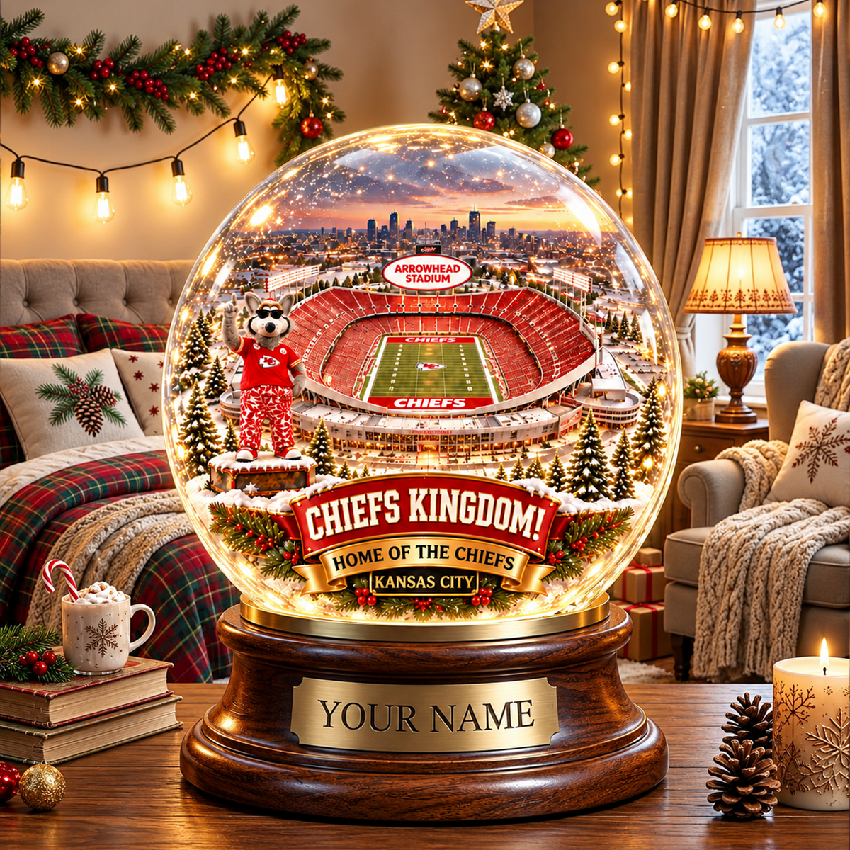 PREMIUM NFL KCC DELUXE PERSONALIZED Crystal Ball Night Light For FanLIMITED EDITION