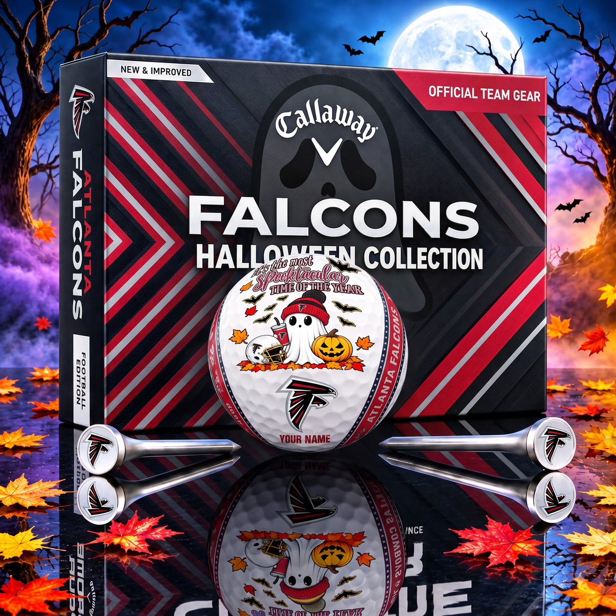 PREMIUM NFL X AF EXCLUSIVE SPOOKY NIGHT PERSONALIZED GOLF BALL COLLECTION LIMITED EDITION