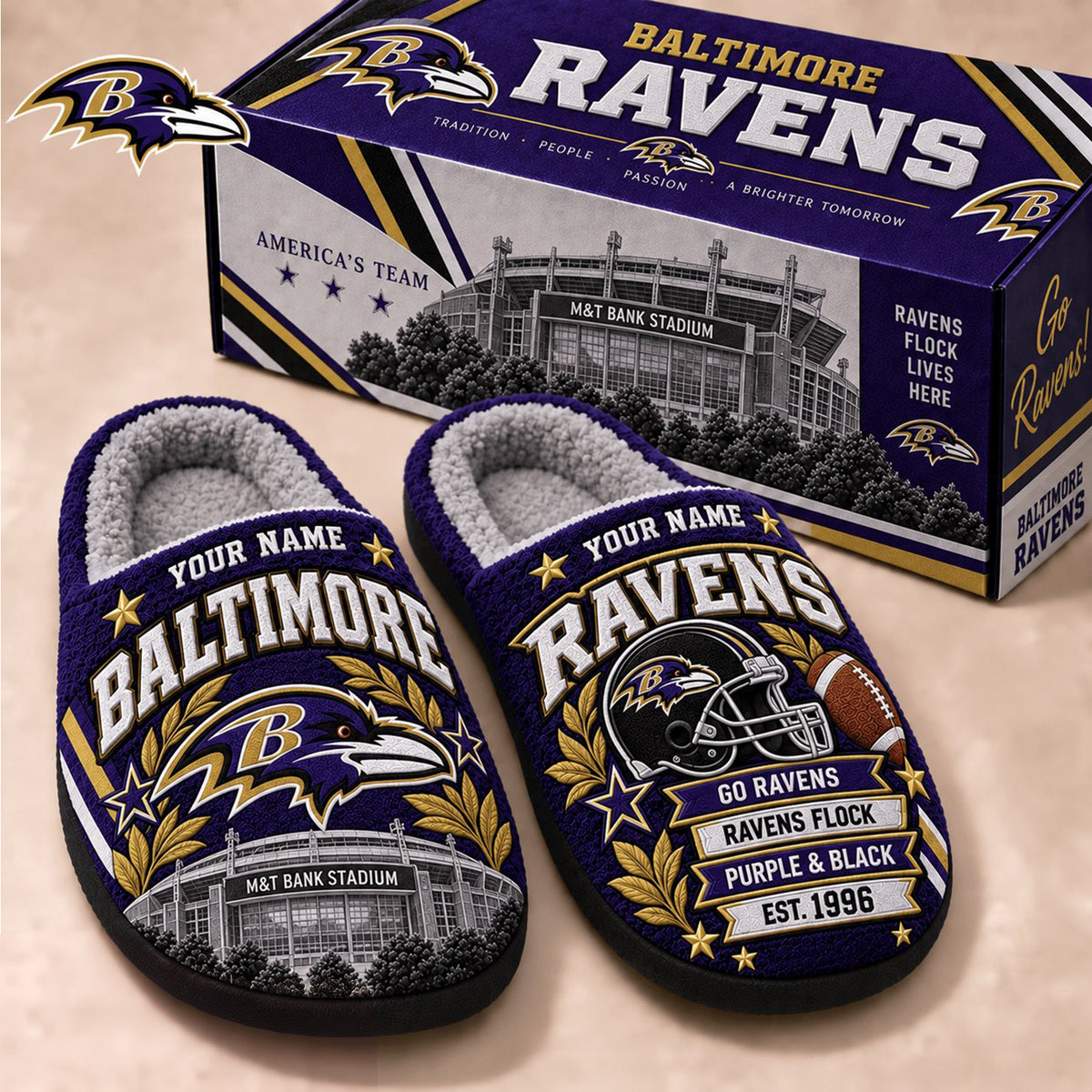 PREMIUM NFL X BAL EXCLUSIVE Personalized Slippers Limited Edition Gift for Fan