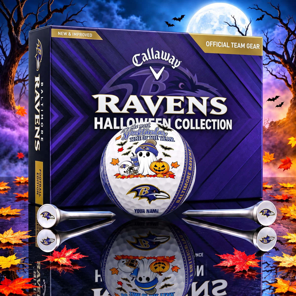 PREMIUM NFL X BR EXCLUSIVE SPOOKY NIGHT PERSONALIZED GOLF BALL COLLECTION LIMITED EDITION