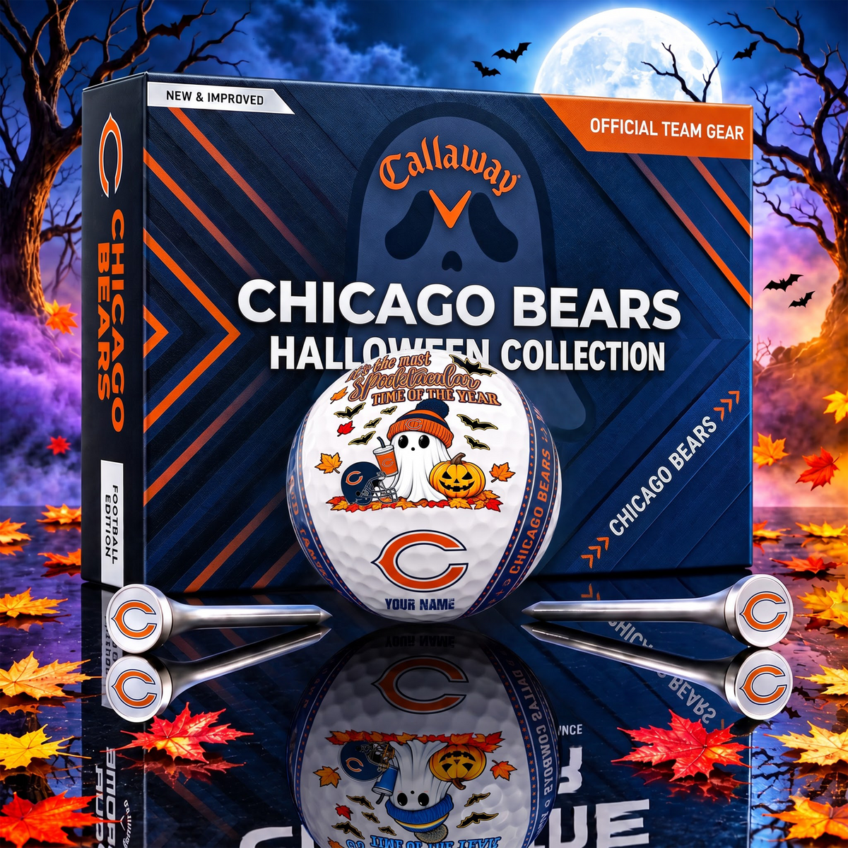 PREMIUM NFL X CB EXCLUSIVE SPOOKY NIGHT PERSONALIZED GOLF BALL COLLECTION LIMITED EDITION