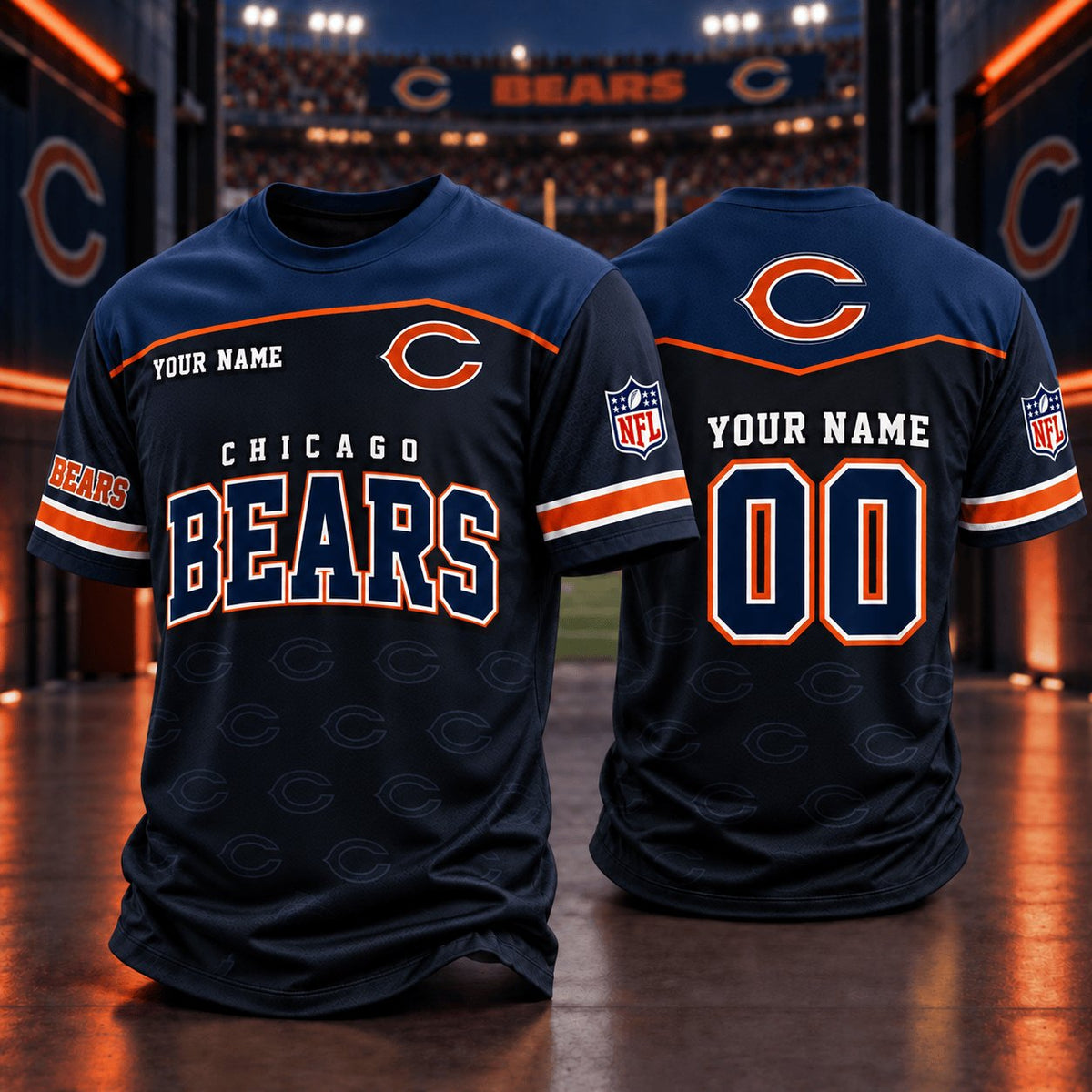 PREMIUM NFL X CHI EXCLUSIVE PERSONALIZED CREW SHIRT FOR FAN