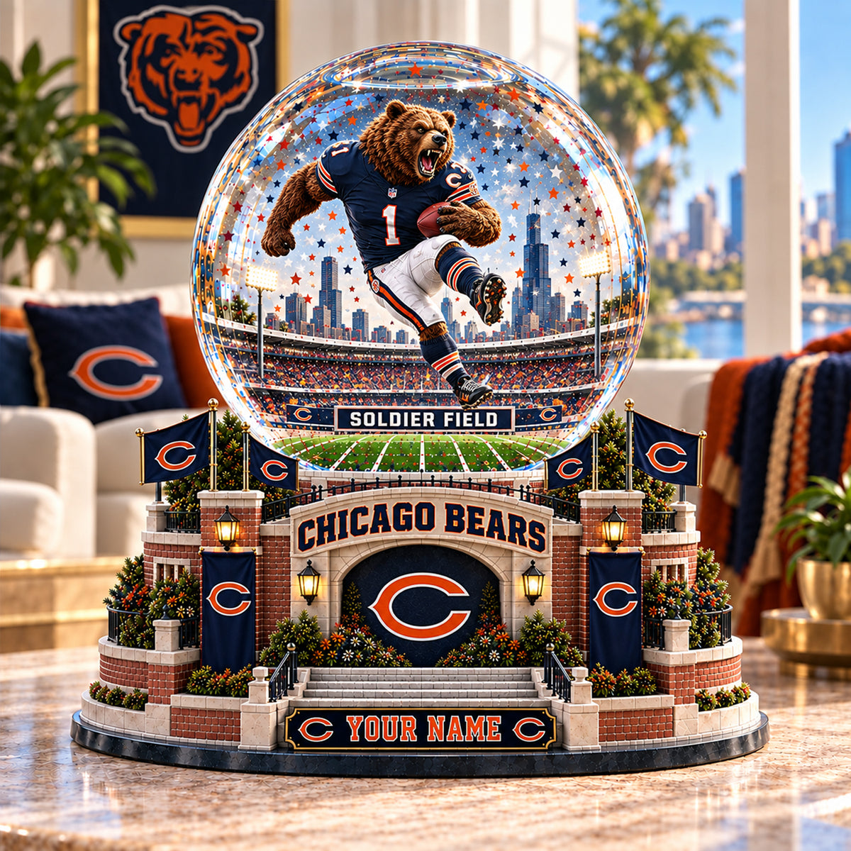 PREMIUM NFL X CHI EXCLUSIVE PERSONALIZED UNIQUE Acrylic Block Plaque Mascot Team Gifts For Fan