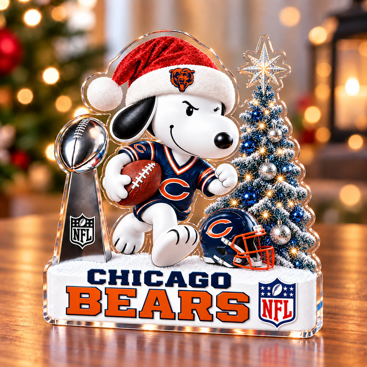 PREMIUM NFL X CHI EXCLUSIVE SNOOPY ACRYLIC BLOCK PLANQUE LIMITED EDITION