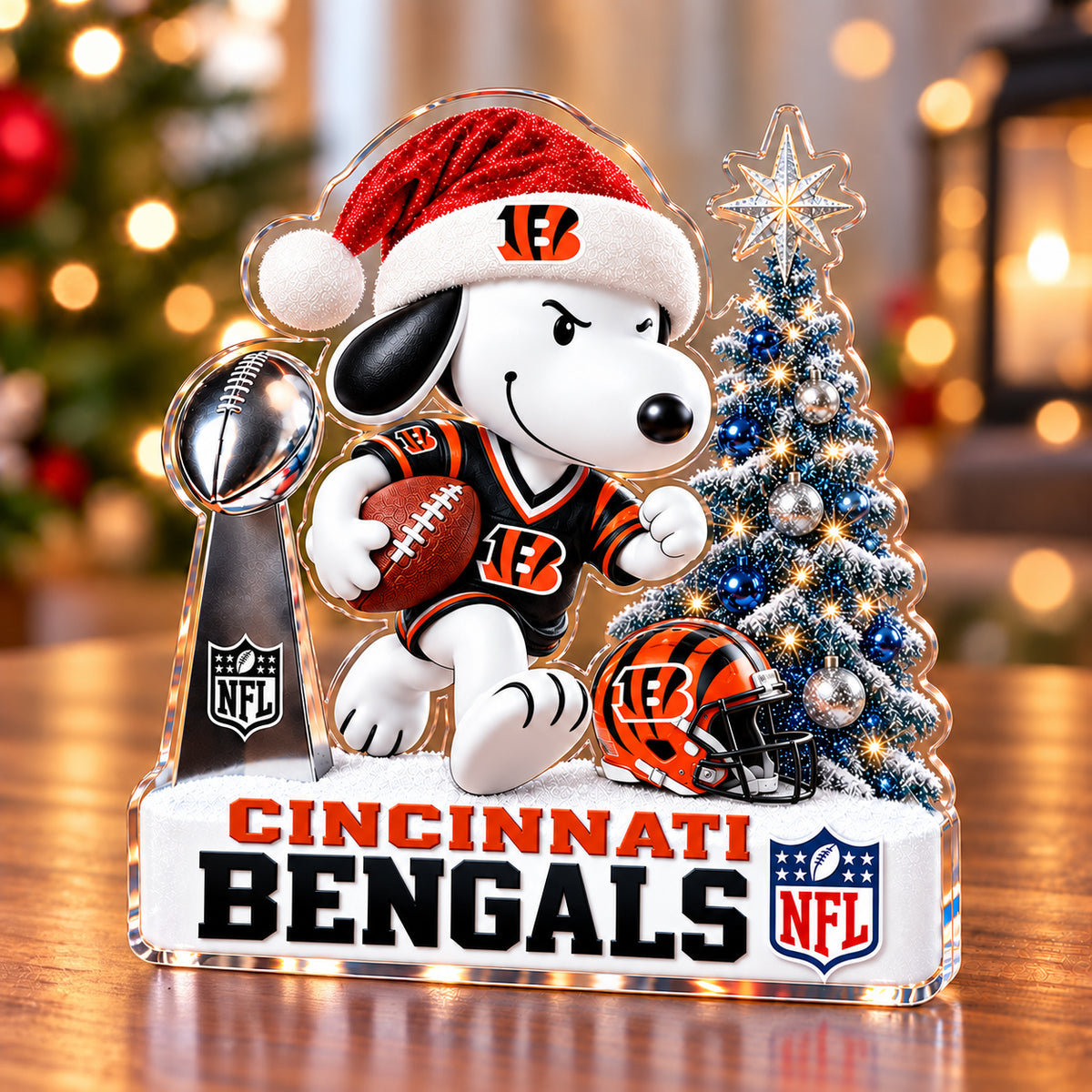 PREMIUM NFL X CIN EXCLUSIVE SNOOPY ACRYLIC BLOCK PLANQUE LIMITED EDITION