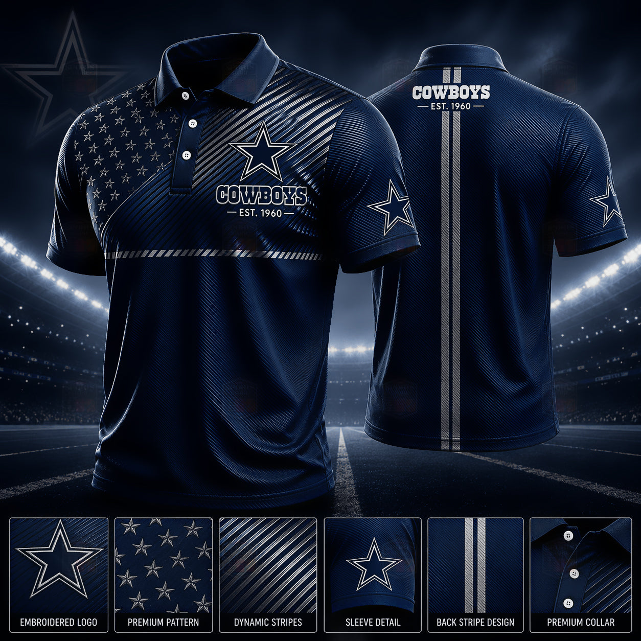 PREMIUM NFL X DAL GAMEDAY LUXURY POLO SHIRT 190626
