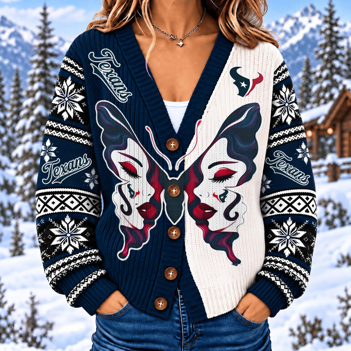 PREMIUM NFL X HOU EXCLUSIVE CARDIGAN JACKET FOR FAN LIMITED EDITION