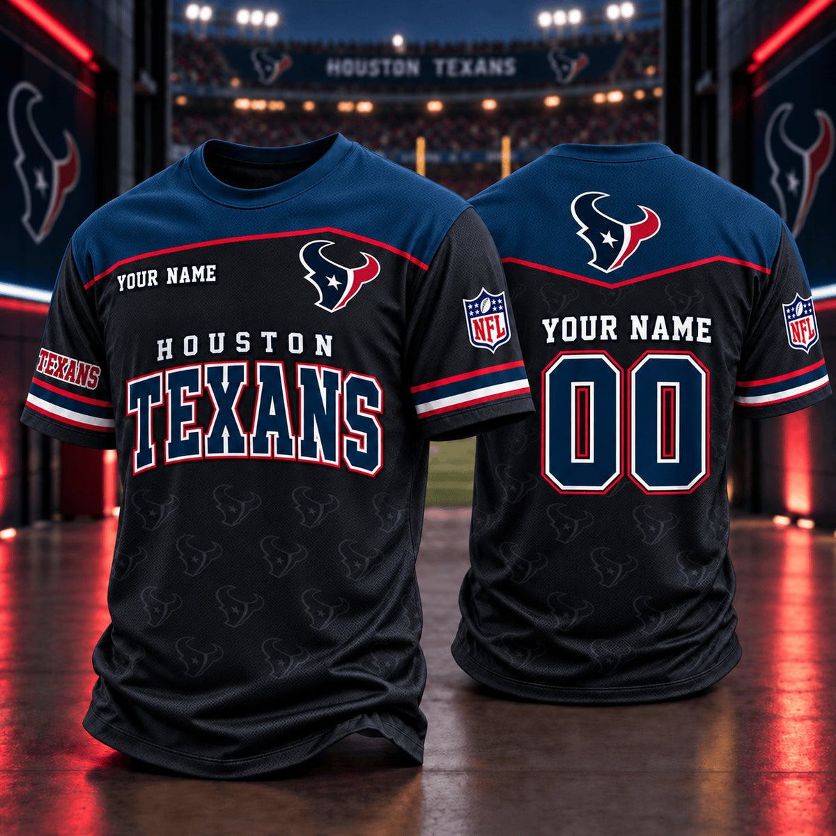 PREMIUM NFL X HOU EXCLUSIVE PERSONALIZED CREW SHIRT FOR FAN
