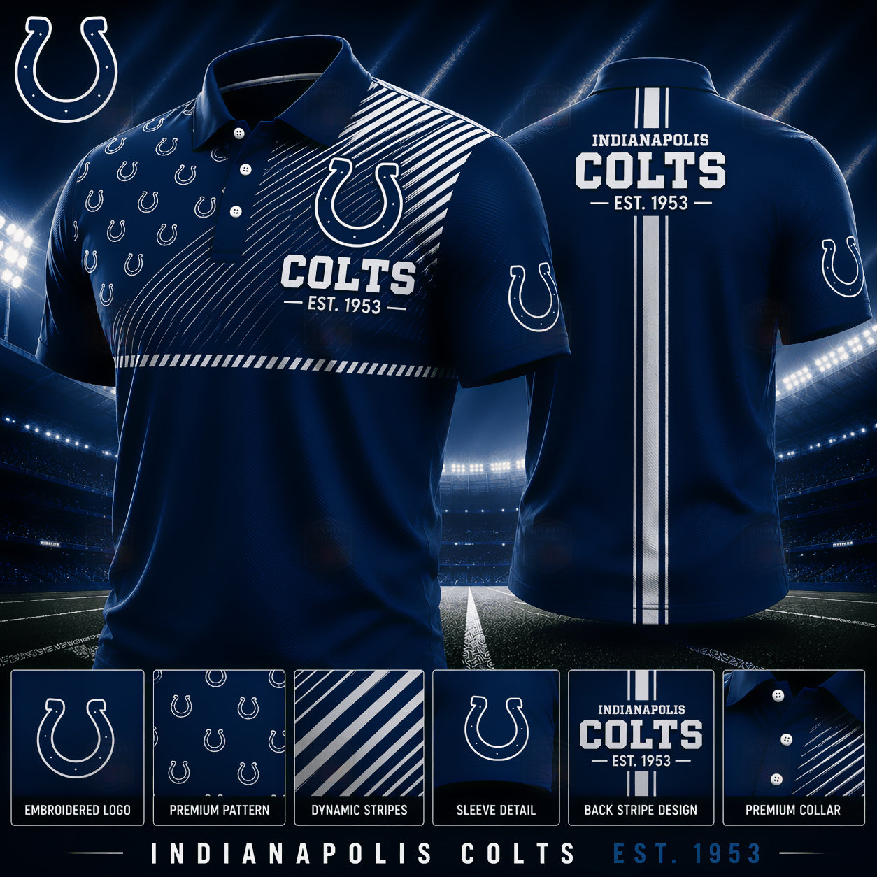 PREMIUM NFL X IND GAMEDAY LUXURY POLO SHIRT 190626