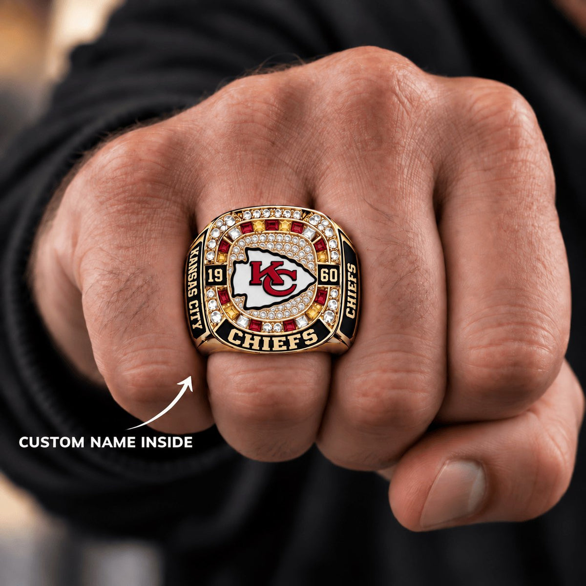 PREMIUM NFL X KC DELUXURY Men Ring Custom Name For Fan