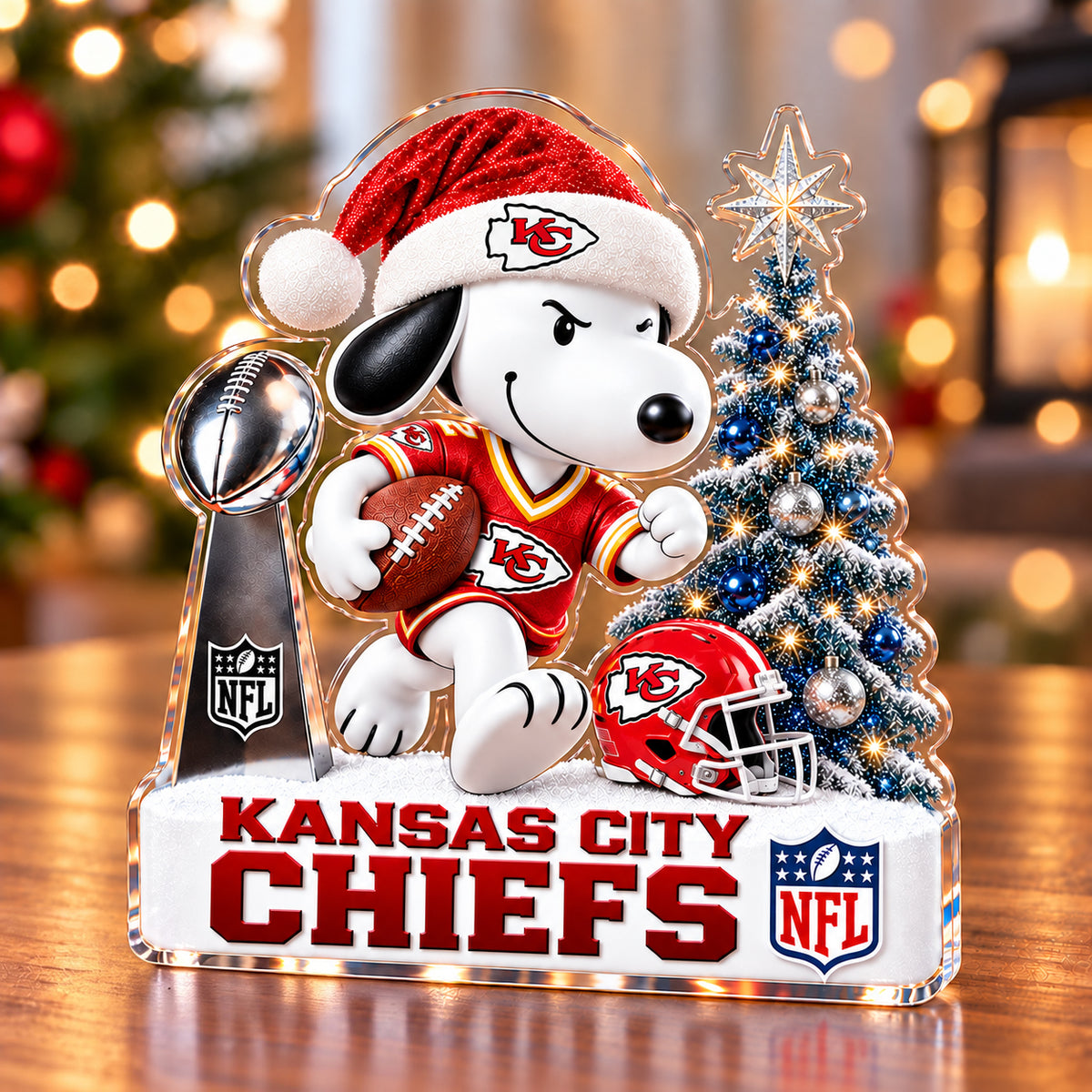 PREMIUM NFL X KC EXCLUSIVE SNOOPY ACRYLIC BLOCK PLANQUE LIMITED EDITION