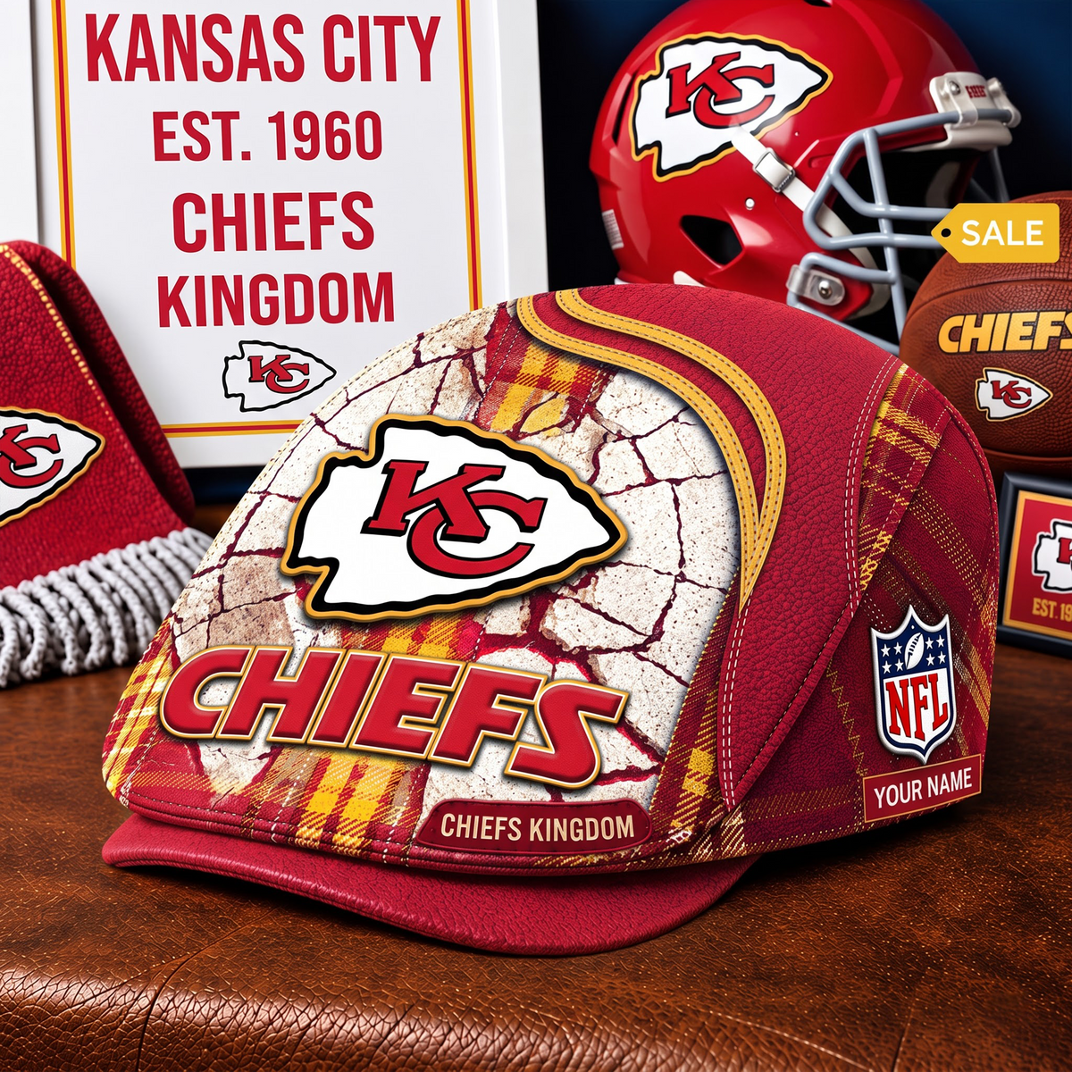 PREMIUM NFL X KCC EXCLUSIVE PERSONALIZED JEFF CAP V3 LIMITED EDITION