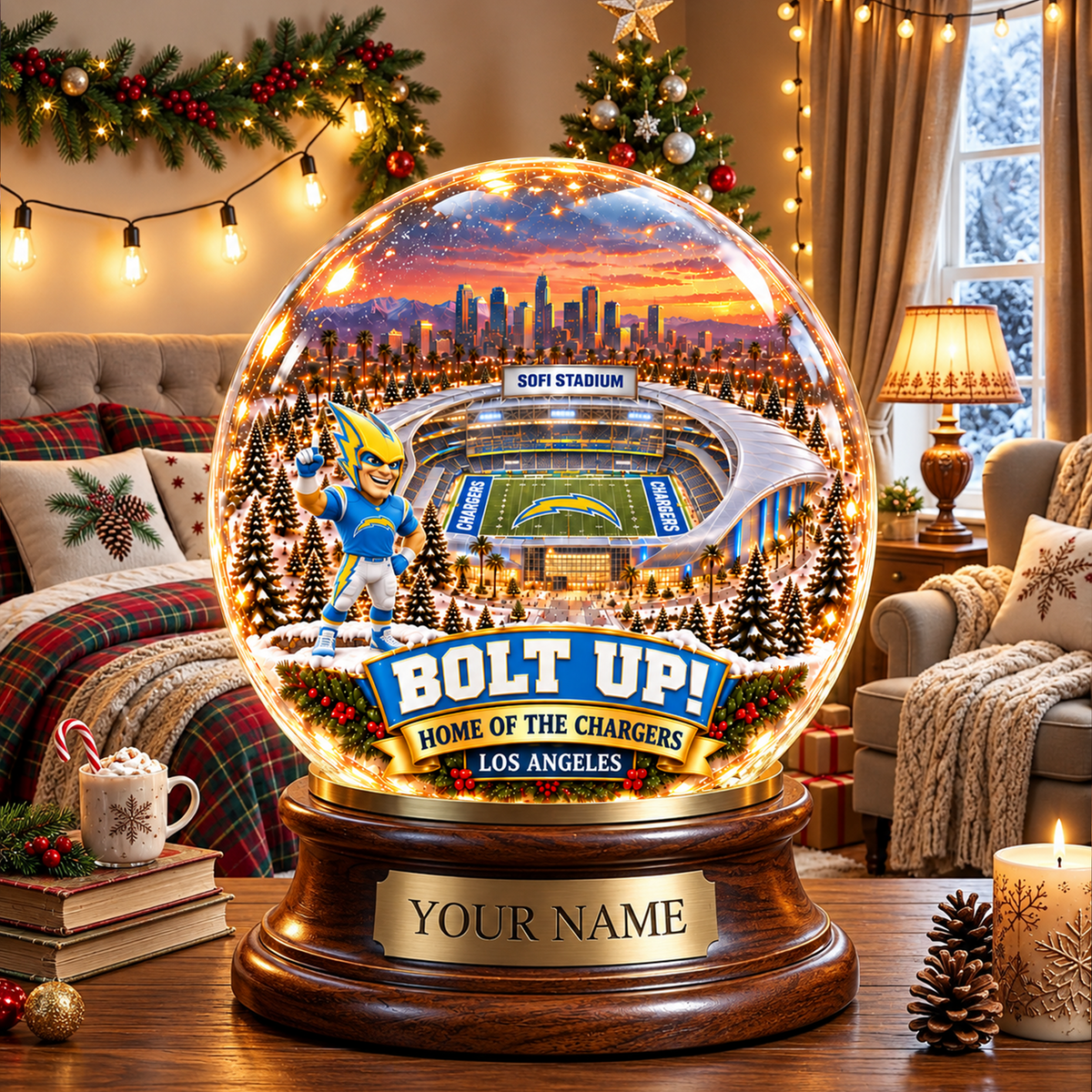 PREMIUM NFL X LAC DELUXE PERSONALIZED Crystal Ball Night Light For FanLIMITED EDITION