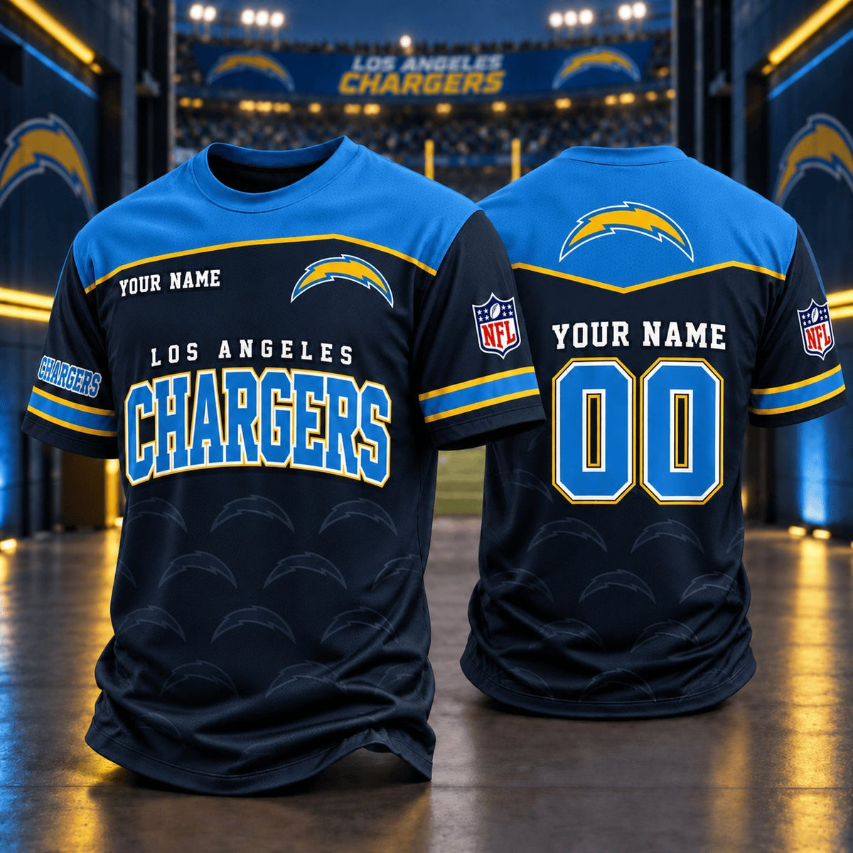 PREMIUM NFL X LAC EXCLUSIVE PERSONALIZED CREW SHIRT FOR FAN