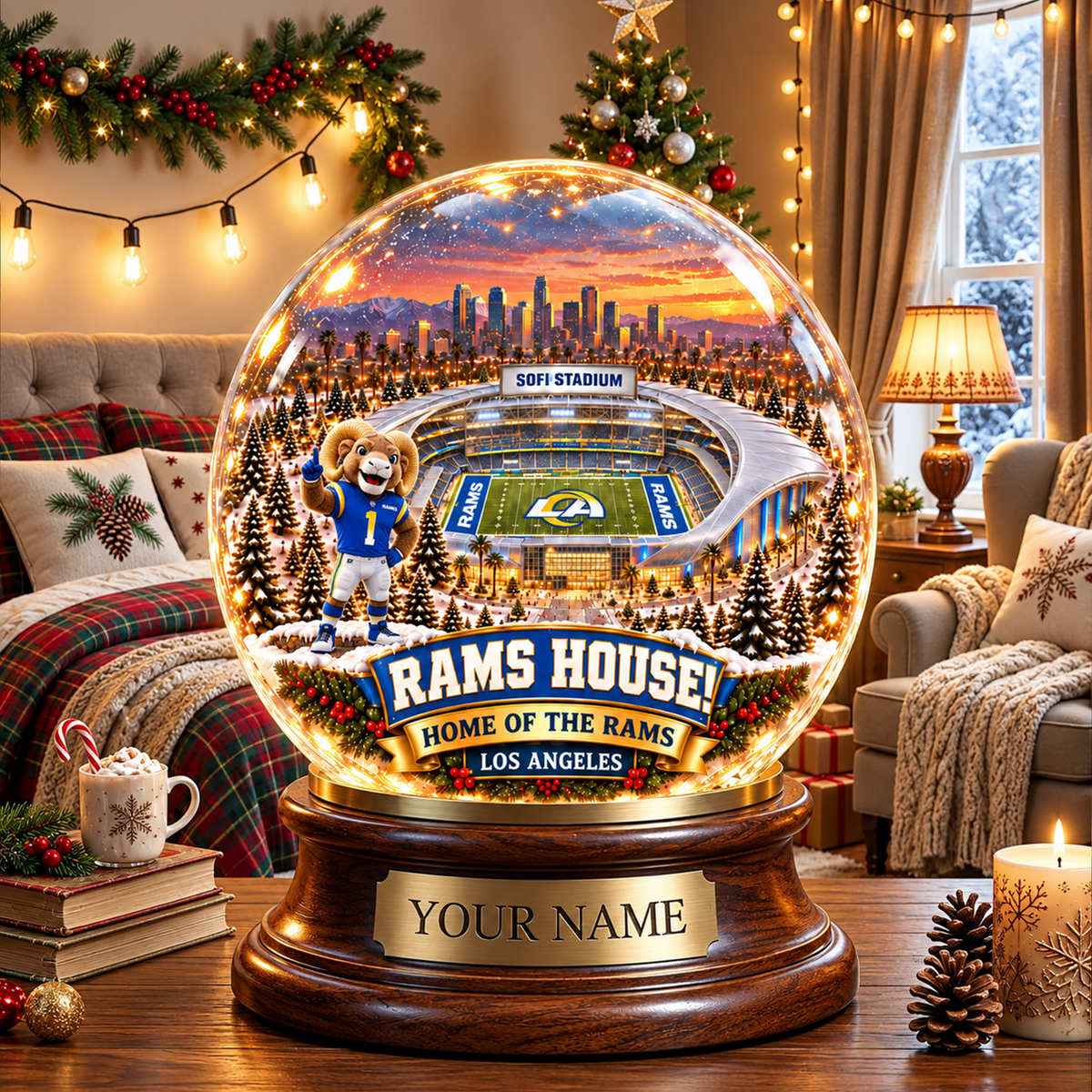 PREMIUM NFL X LAR DELUXE PERSONALIZED Crystal Ball Night Light For FanLIMITED EDITION