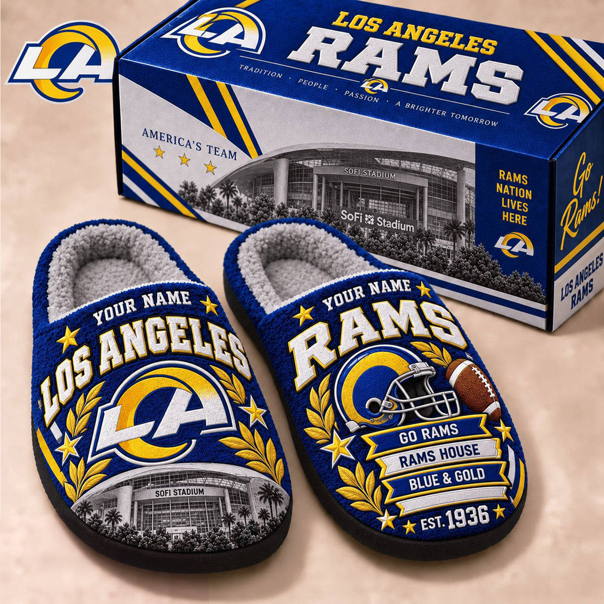 PREMIUM NFL X LAR EXCLUSIVE Personalized Slippers Limited Edition Gift for Fan