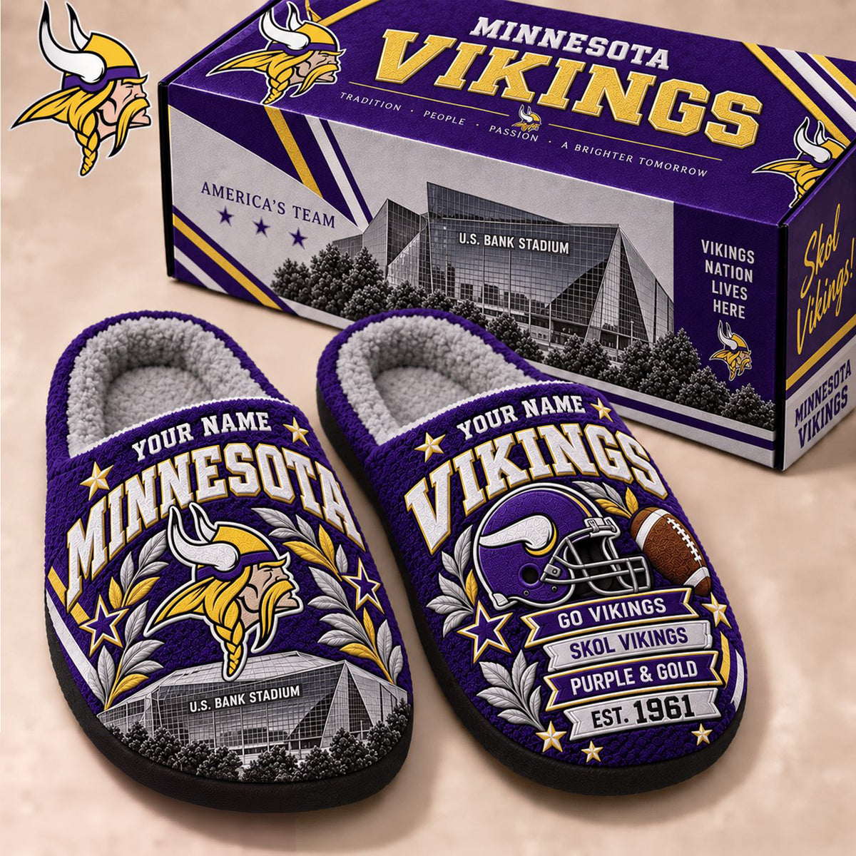 PREMIUM NFL X MIN EXCLUSIVE Personalized Slippers Limited Edition Gift for Fan