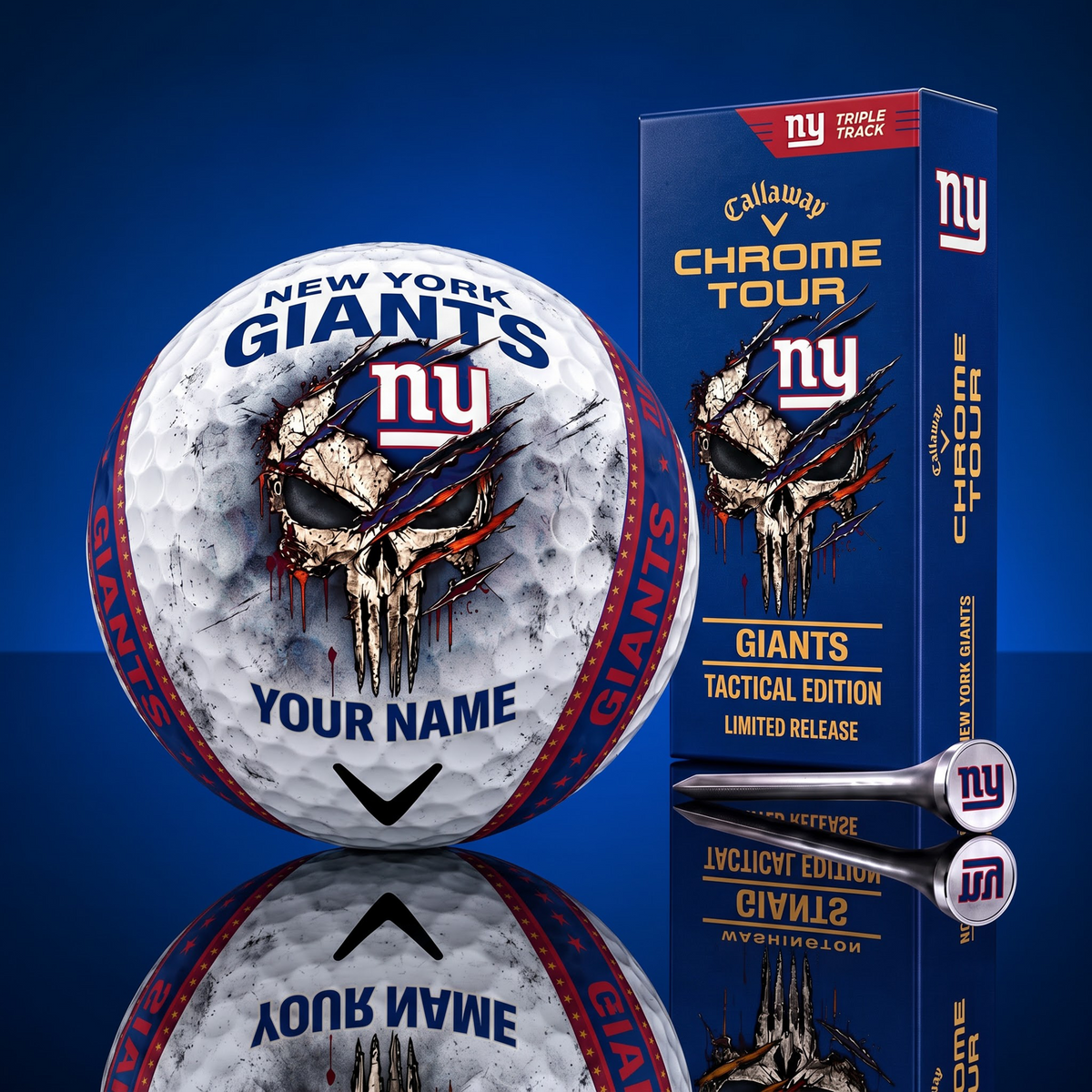 PREMIUM NFL X NYG EXCLUSIVE PUNISHER GOLF BALL CUSTOMIZE LIMITED EDITION