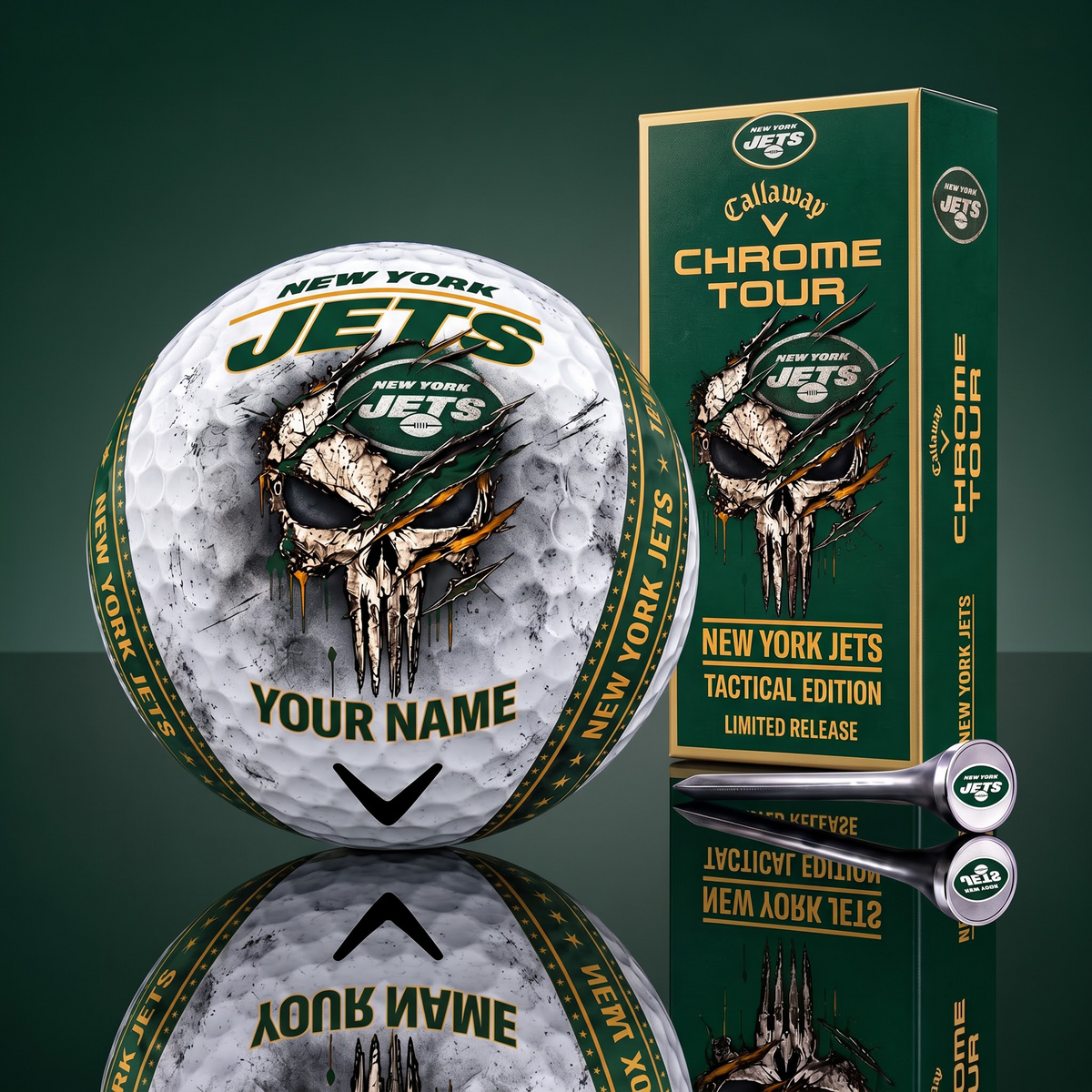PREMIUM NFL X NYJ EXCLUSIVE PUNISHER GOLF BALL CUSTOMIZE LIMITED EDITION