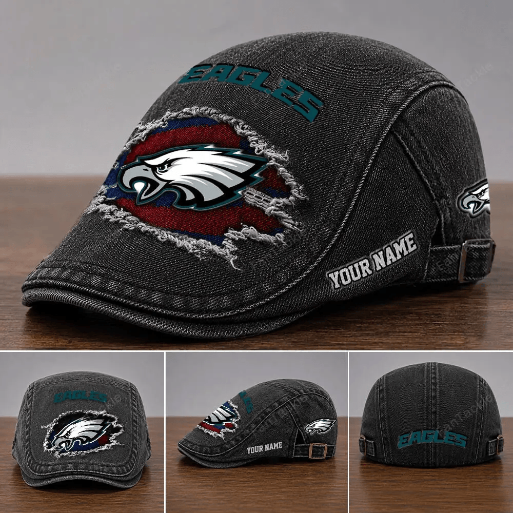 PREMIUM NFL X PHI Casual Adjustable Newsboy Cap