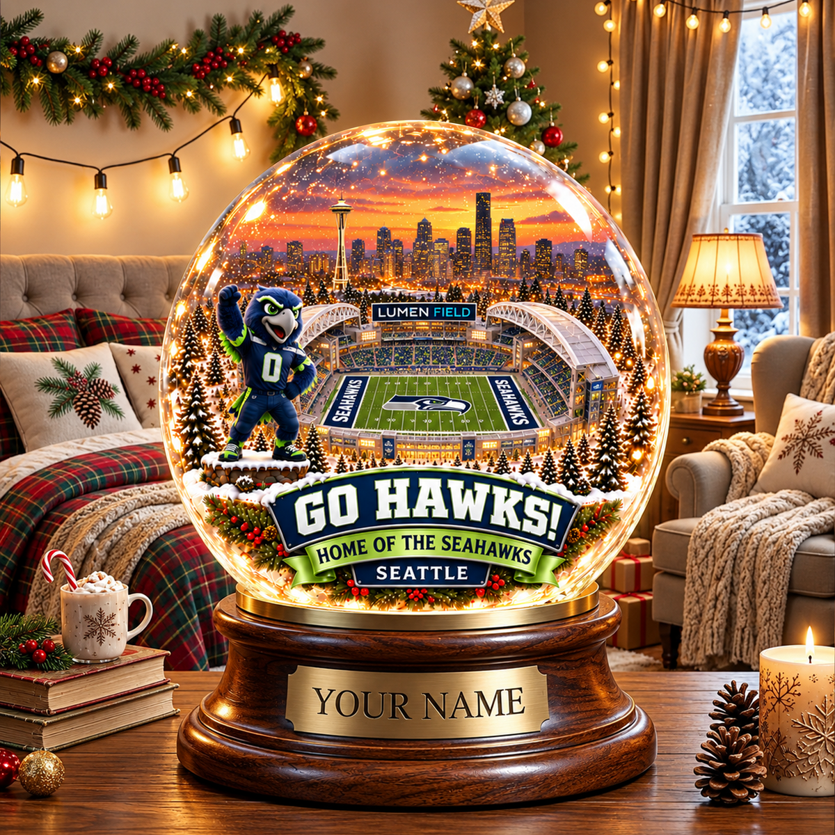 PREMIUM NFL X SS DELUXE PERSONALIZED Crystal Ball Night Light For FanLIMITED EDITION