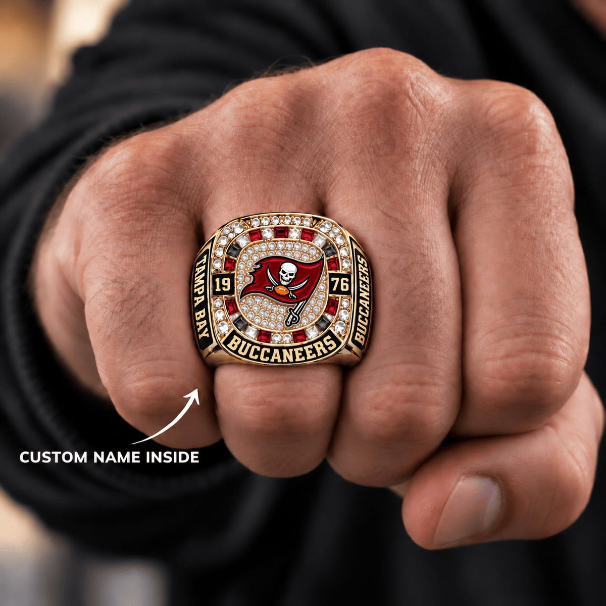 PREMIUM NFL X TB DELUXURY Men Ring Custom Name For Fan