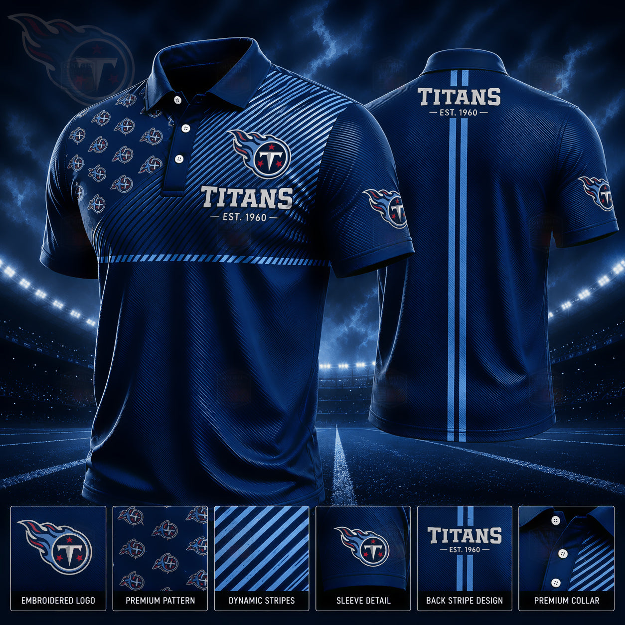 PREMIUM NFL X TEN GAMEDAY LUXURY POLO SHIRT 190626