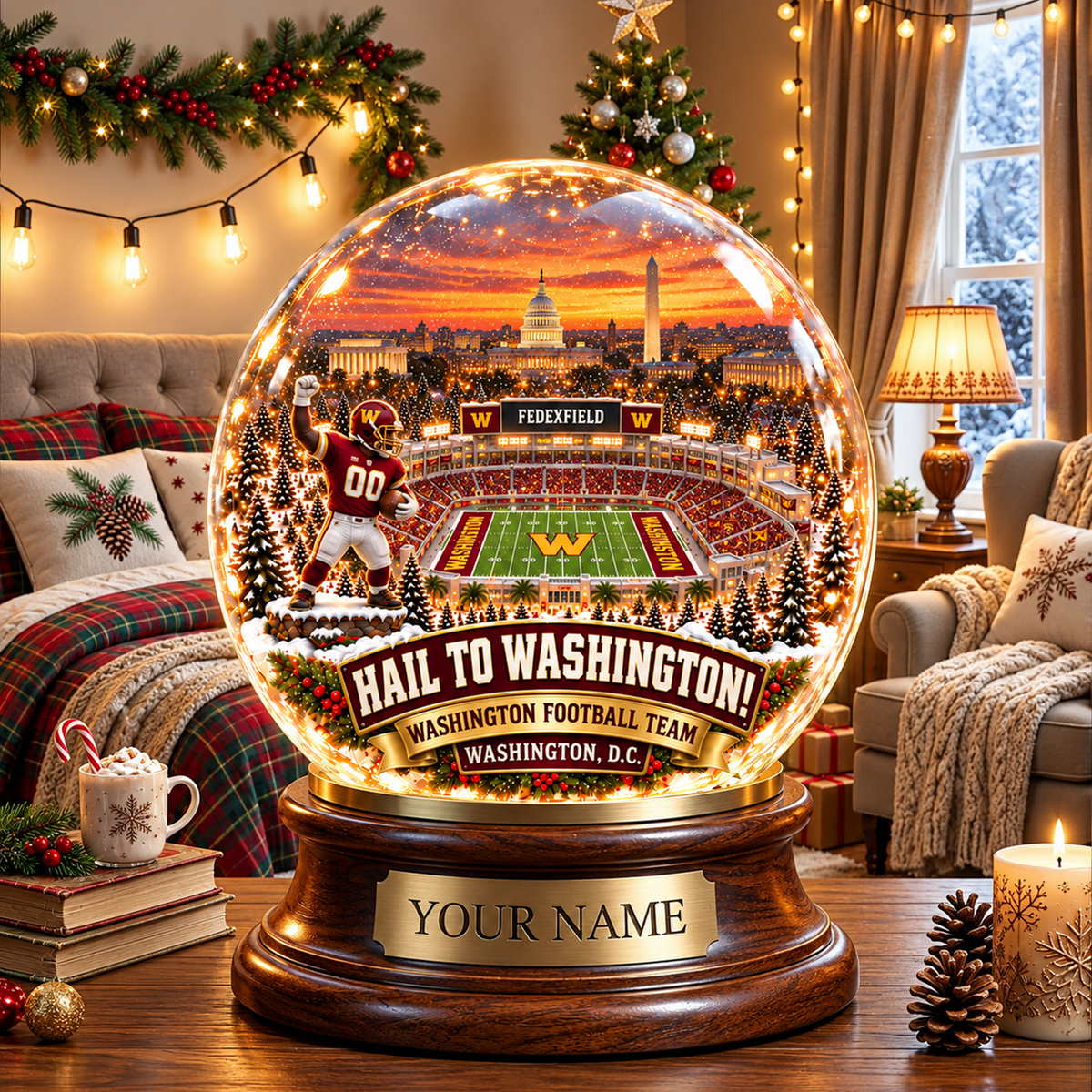 PREMIUM NFL X WC DELUXE PERSONALIZED Crystal Ball Night Light For FanLIMITED EDITION