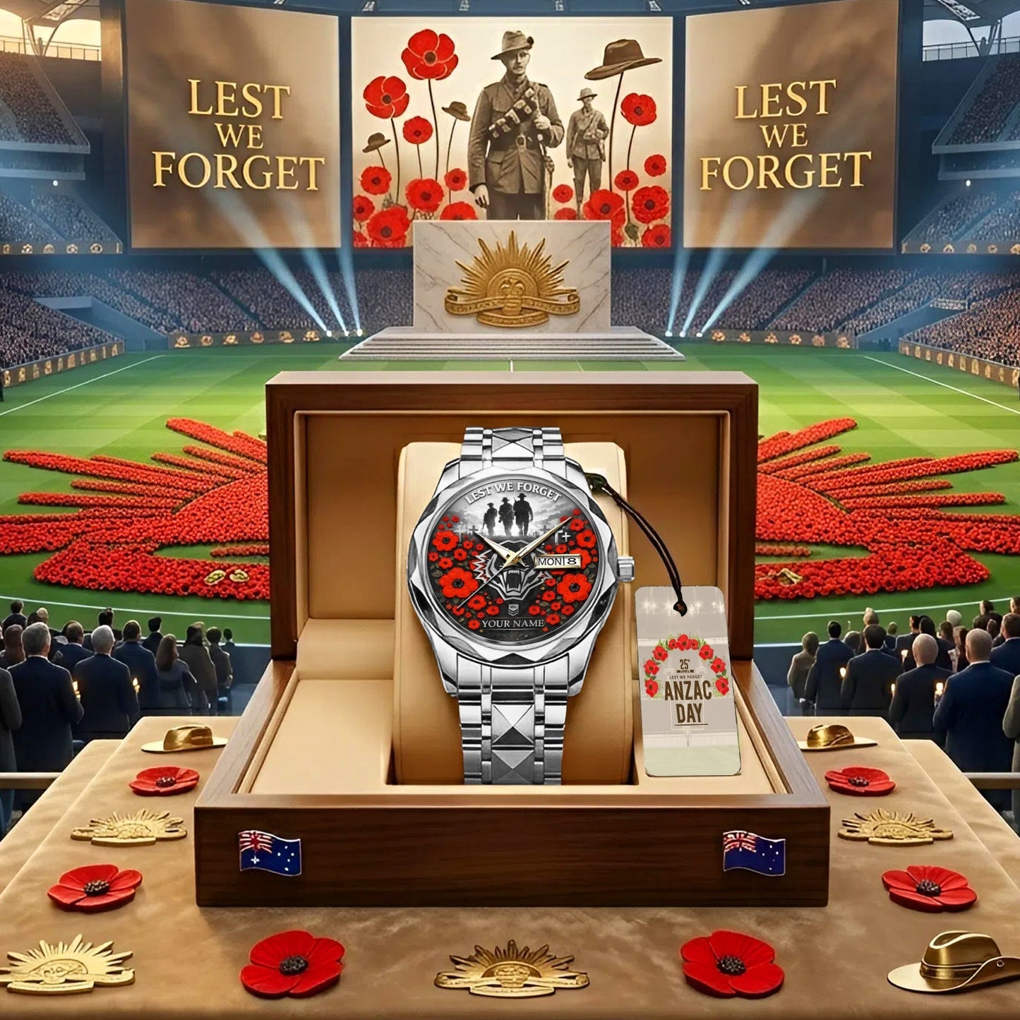 PREMIUM NRL X WT ANNIVERSARY 111TH ANZAC Alloy Luxury Quartz Watch Limited Edition NDT NHM 310326