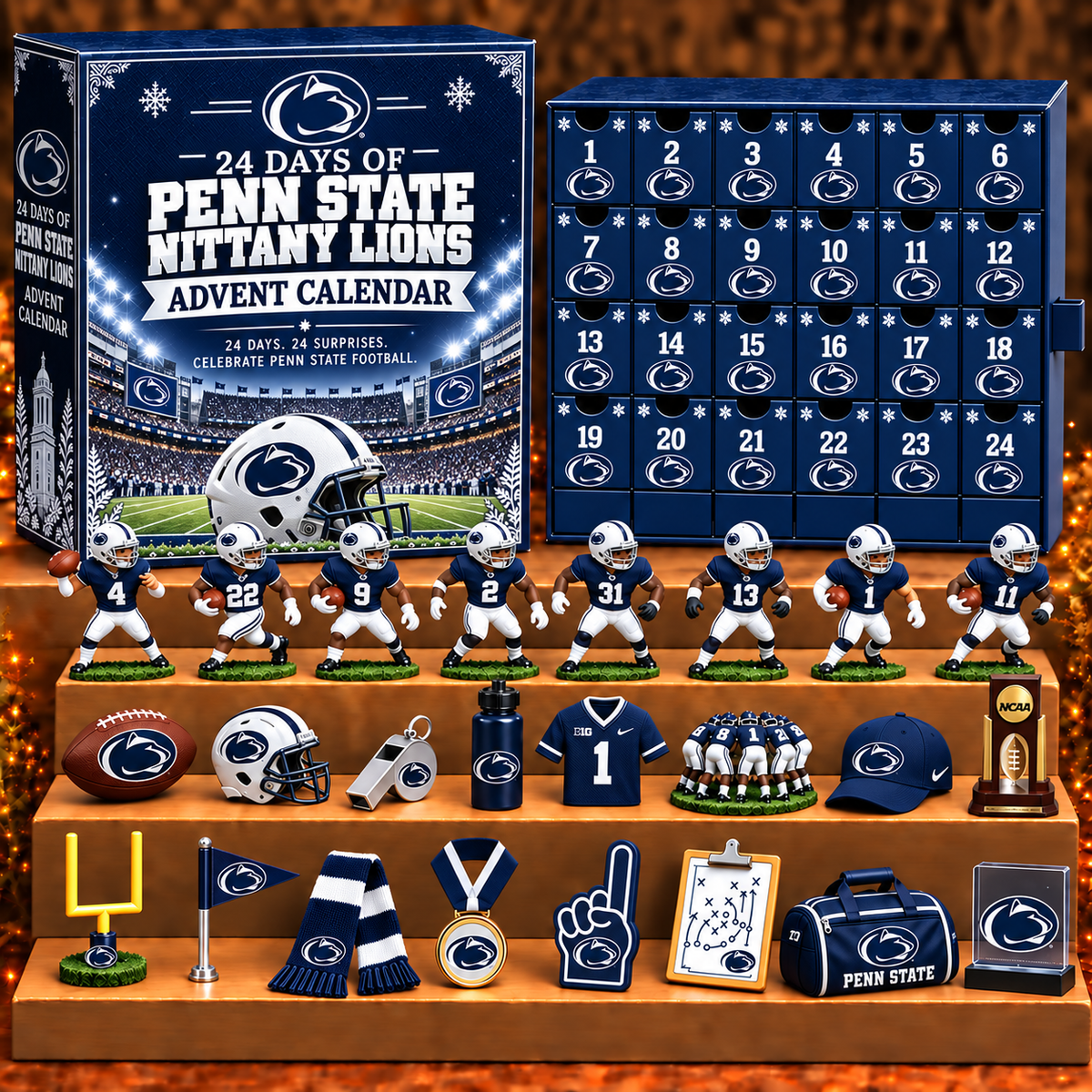 PSNL x NCAA Personalized 24 Days Of American Football Advent Calendar Blink Box