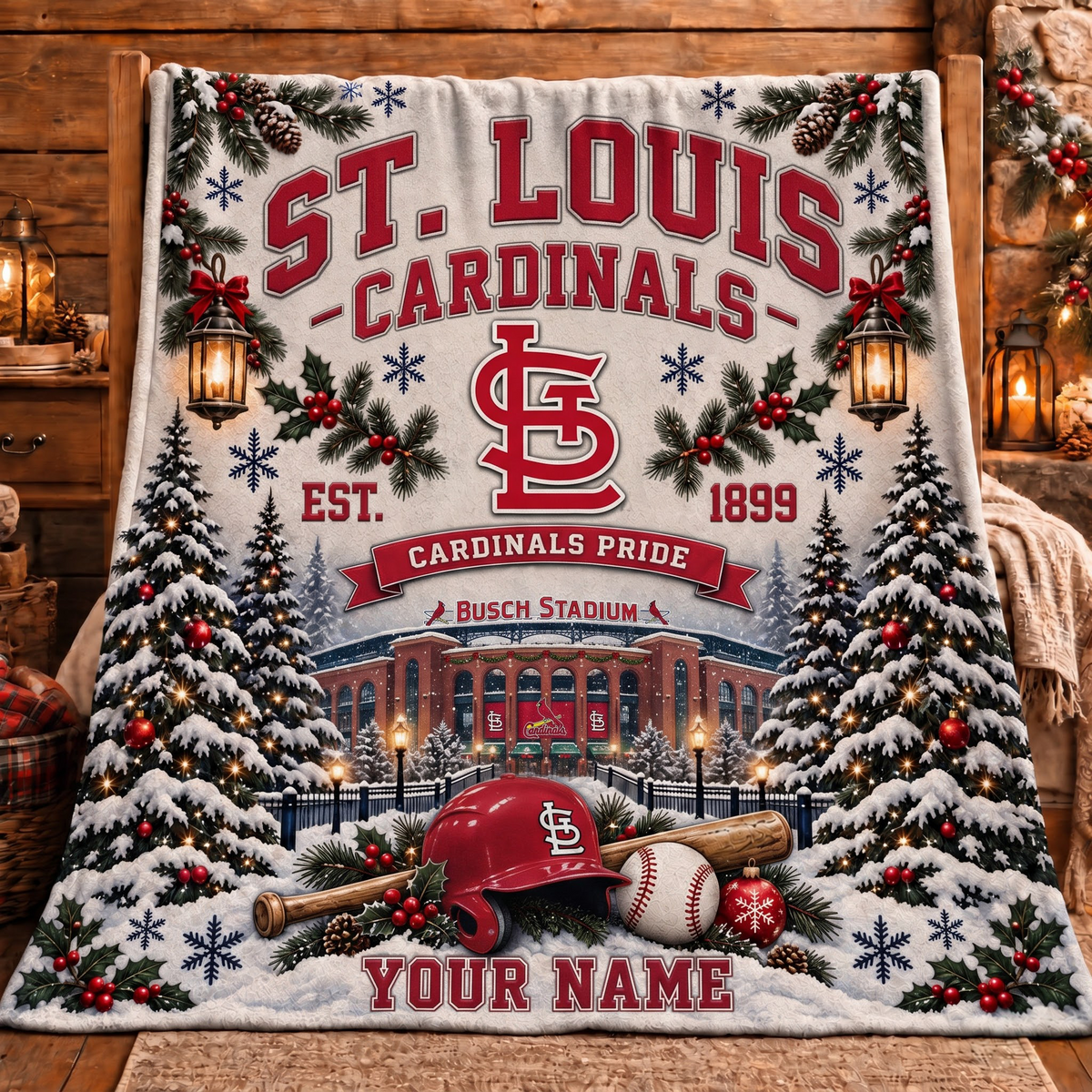 Premium MLB x STL Pride Personalized Name Blanket