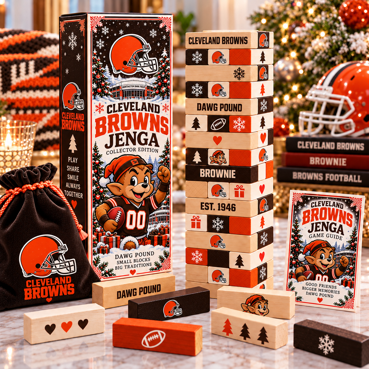 Premium NFL CLE Wooden Stacking Game