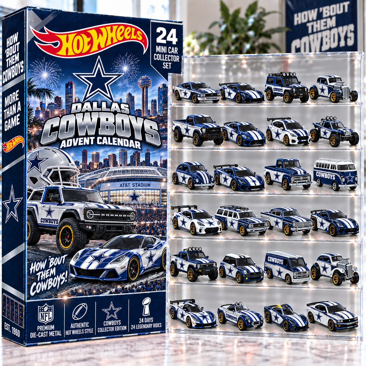 Premium NFL DAL Mini Car Advent Calendar V4