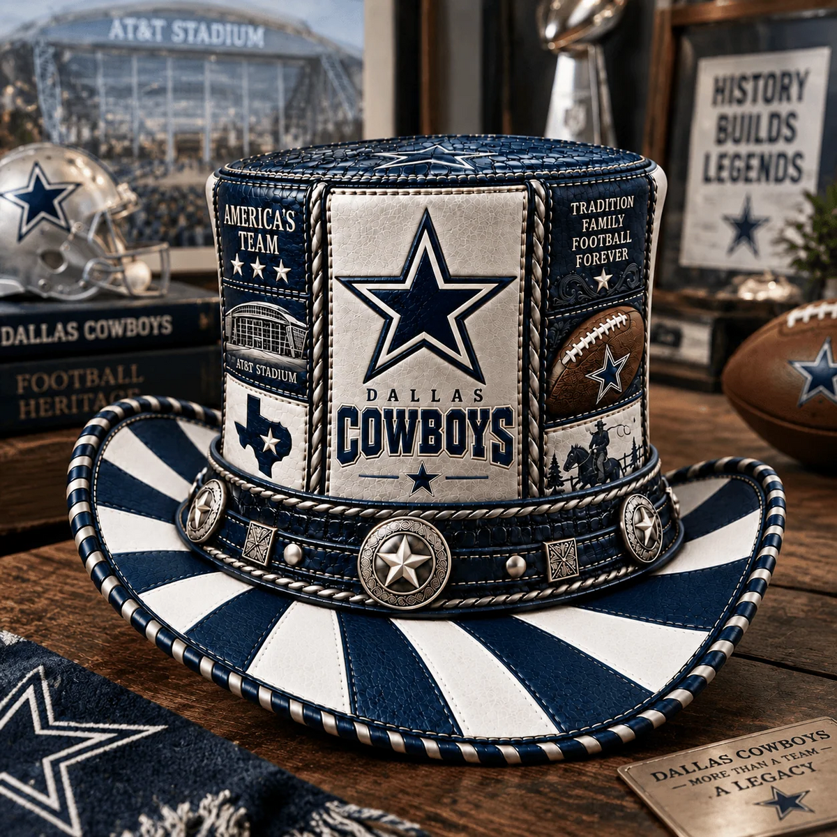 Premium NFL DC Leather Top Hat