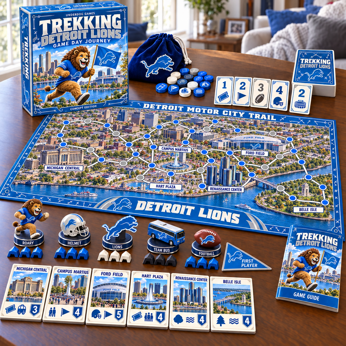 Premium NFL DET Trekking Adventure Board Game