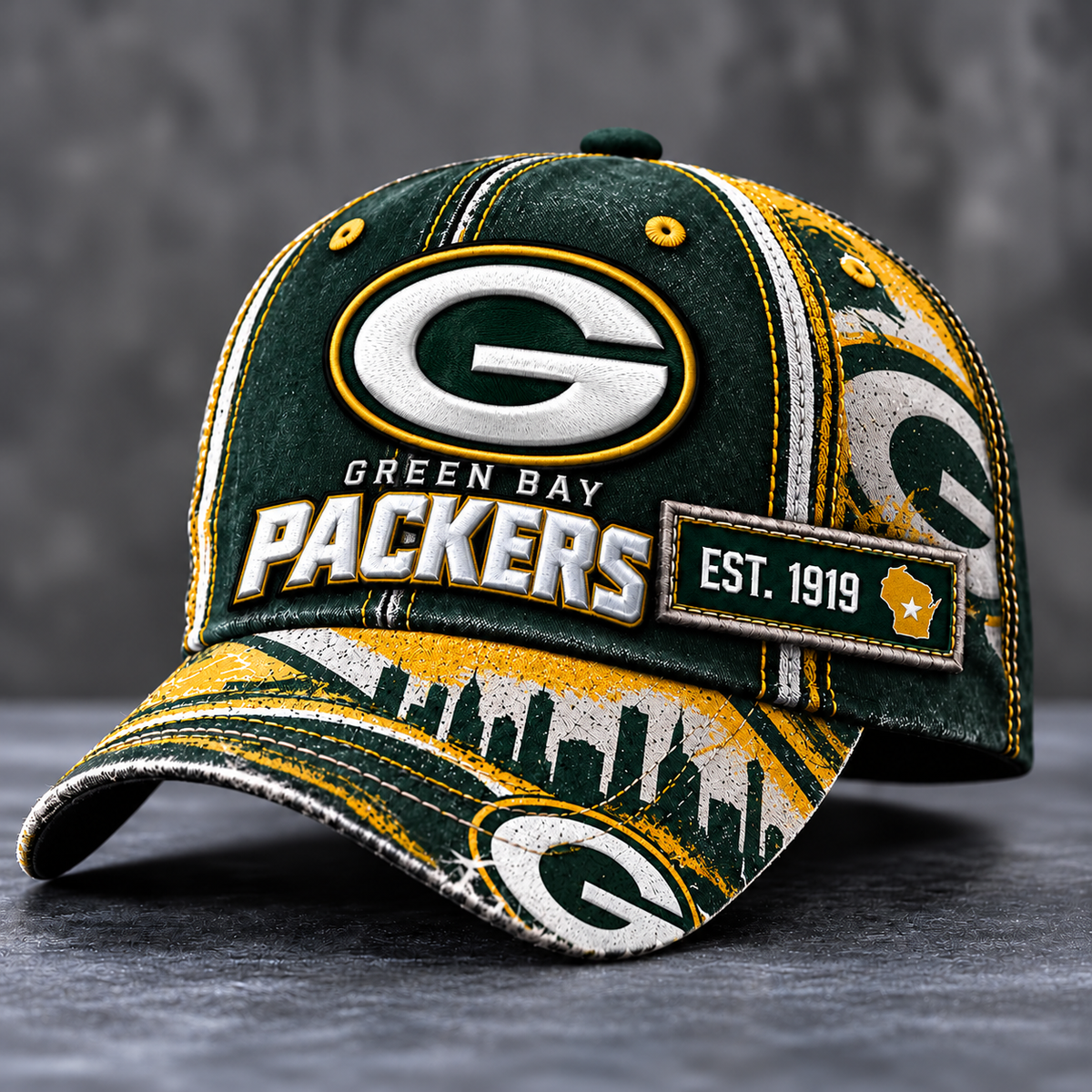 Premium NFL GBP Vintage Distressed Embroidered Cap