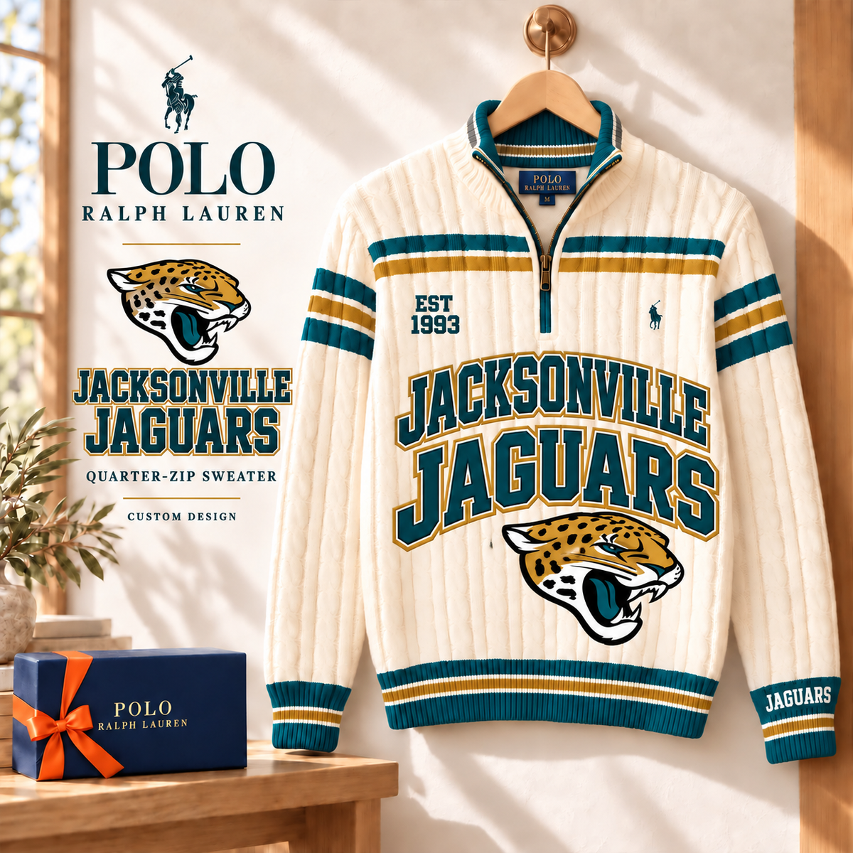 Premium NFL JJ Long Zip Polo Shirt