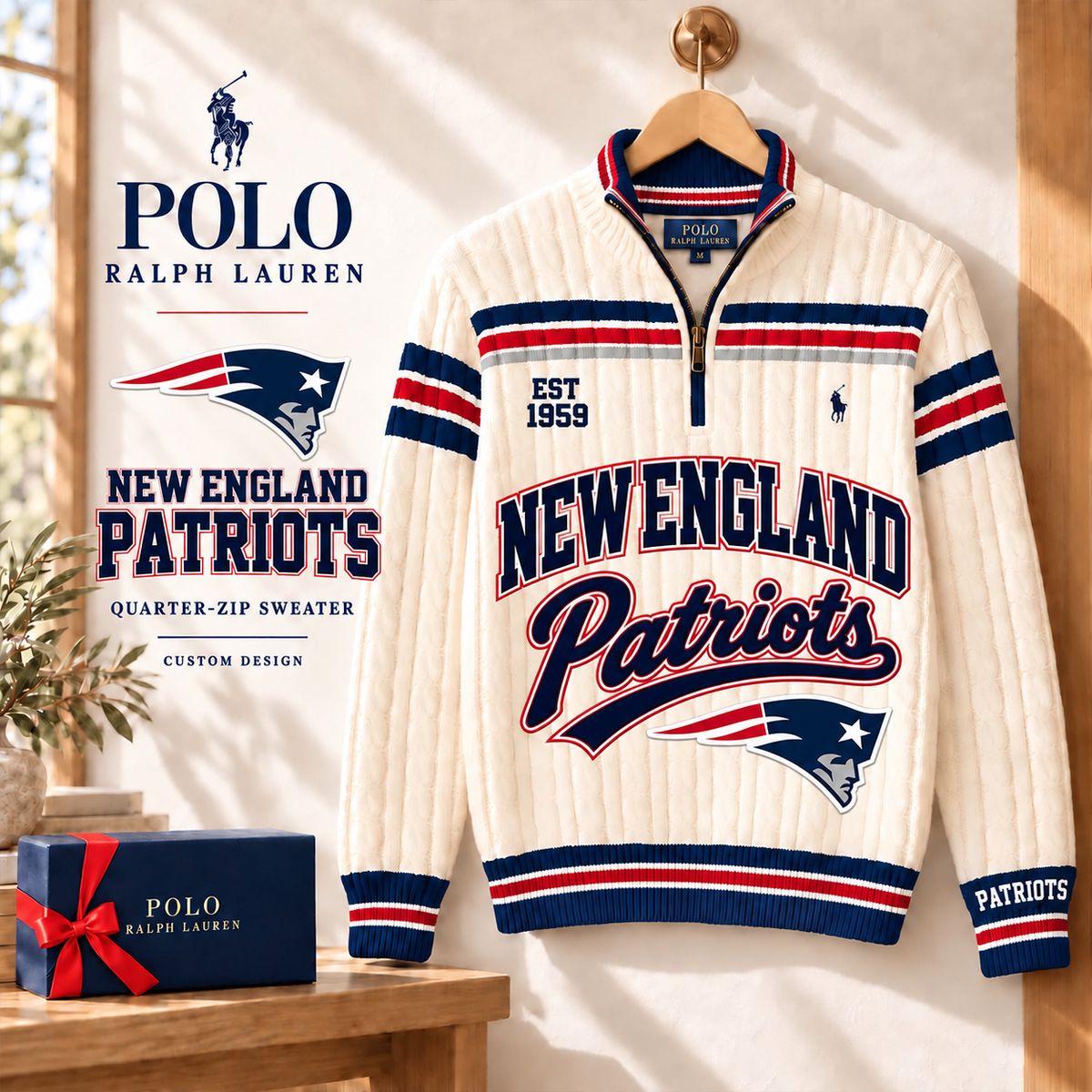 Premium NFL NEP Long Zip Polo Shirt