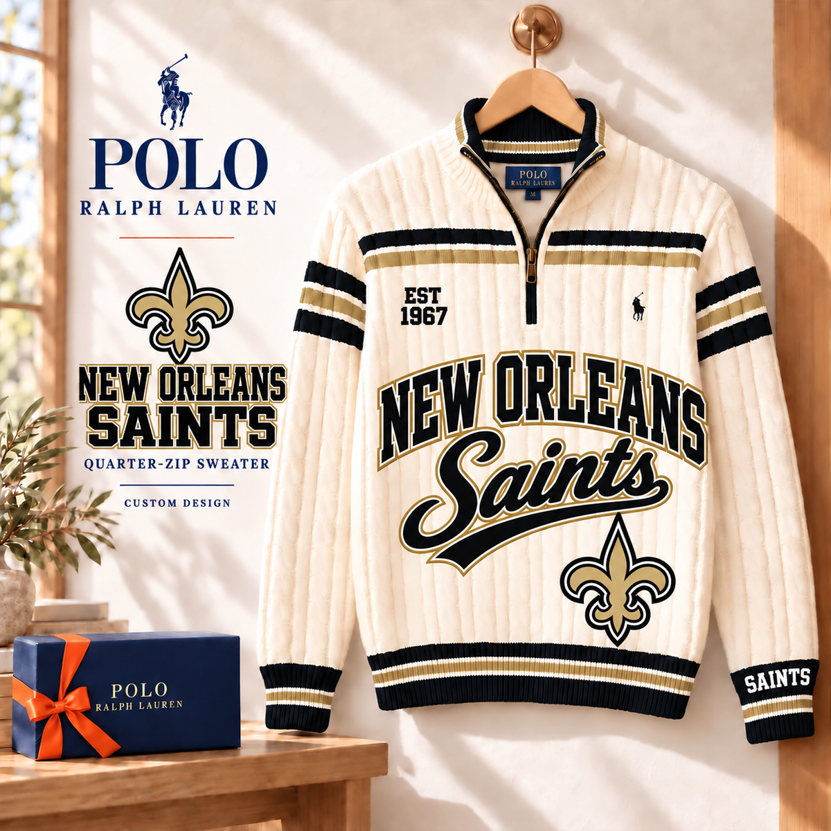 Premium NFL NOS Long Zip Polo Shirt