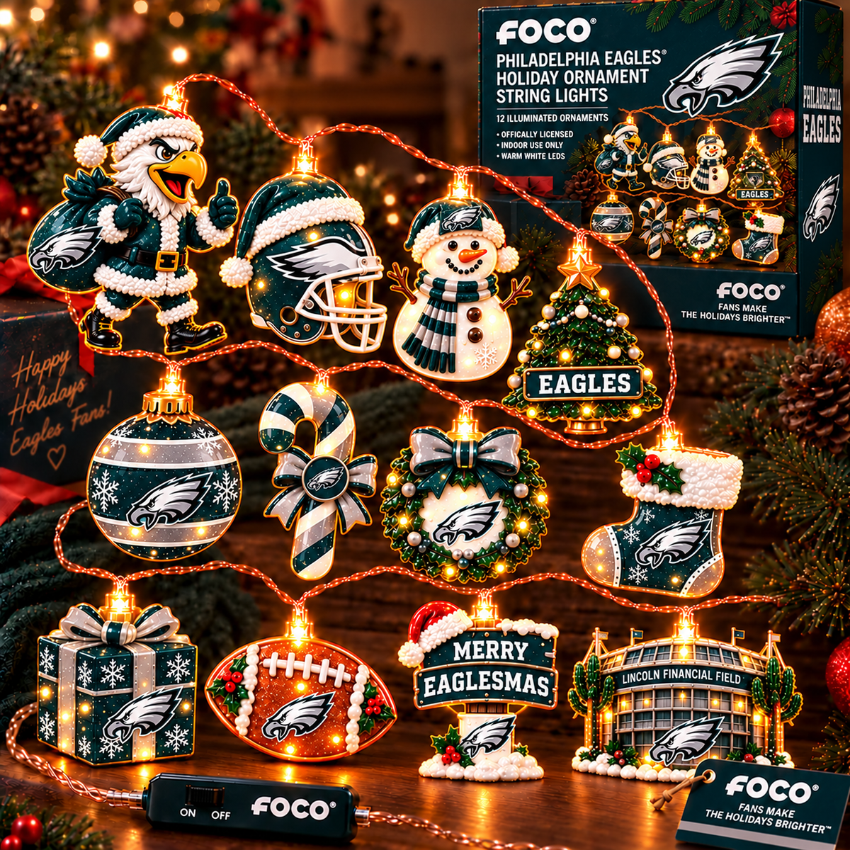 Premium NFL PE Decorative Christmas Led String Light