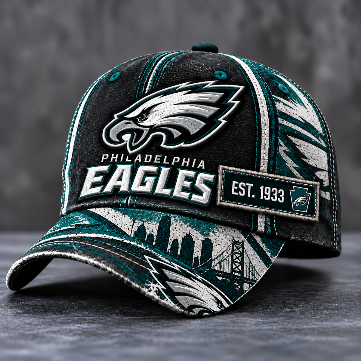 Premium NFL PE Vintage Distressed Embroidered Cap